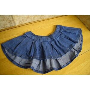 NEW Daisy Sz Sm Micro Mini Skirt Denim w/ Shorts Festival Skater Fairy Baddie